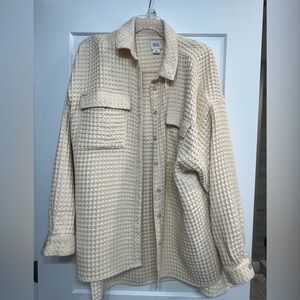 BDG Urban Outfitters Beige Waffle Knit Overshirt